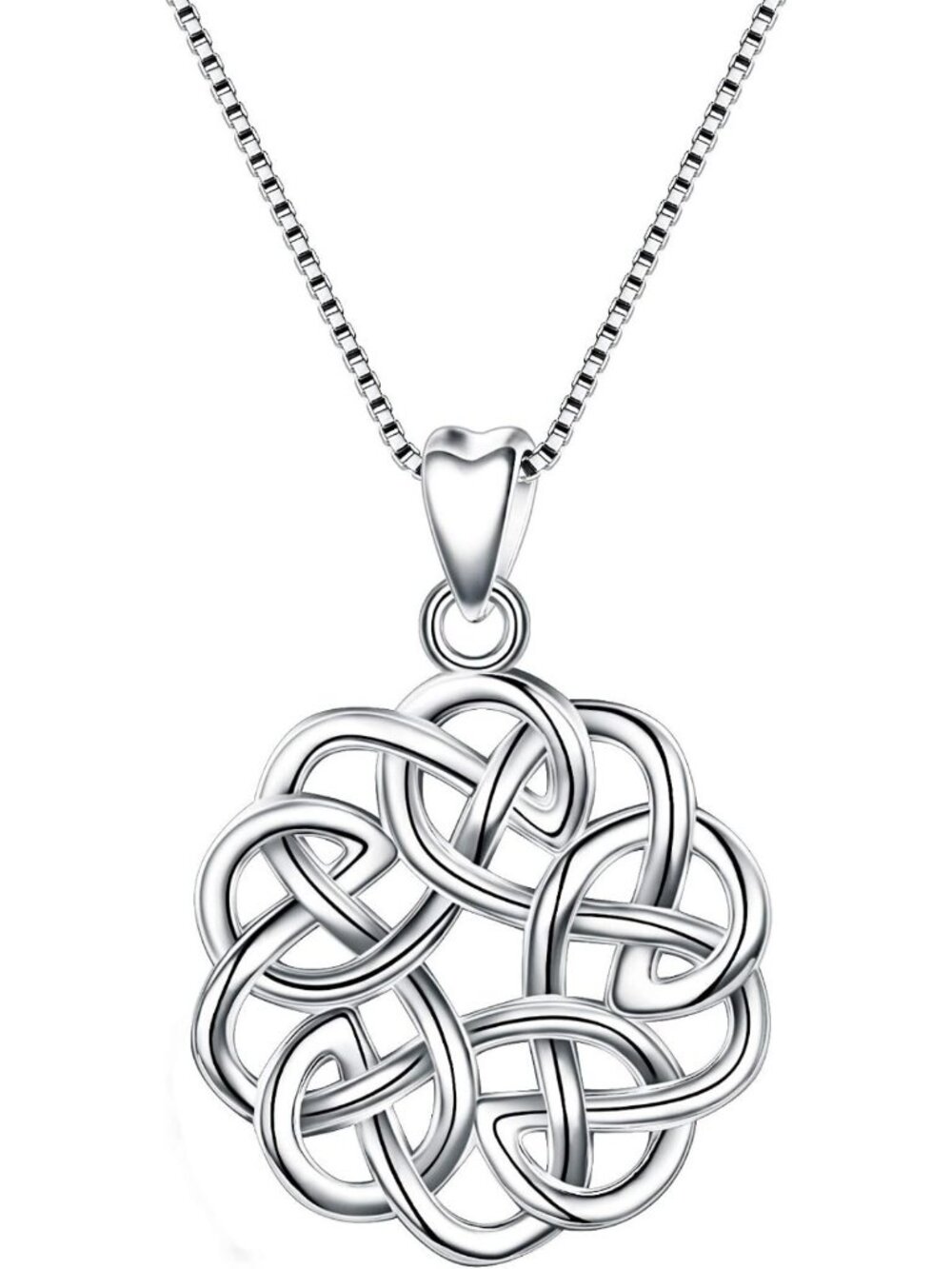 925 Sterling Silver Lucky Infinity Celtic Knot Pendant Necklace - Elegant Gift